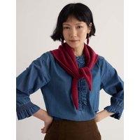 Seasalt Cornwall Jacquard Woven Scarf with Merino Wool Red Mix
