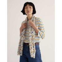 Seasalt Cornwall Pure Cotton Floral Scarf White Mix