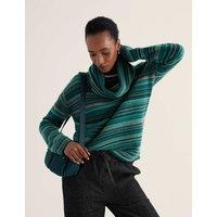 Seasalt Cornwall Merino Wool Rich Striped Snood Teal Mix