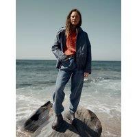 Seasalt Cornwall Waterproof Hooded Relaxed Rain Jacket Navy