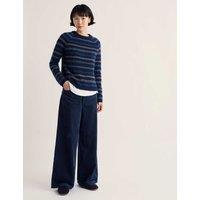 Seasalt Cornwall Pure Cotton Cord Wide Leg Trousers Navy