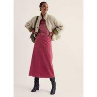 Seasalt Cornwall Pure Cotton Cord Midi A-Line Skirt Pink