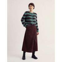 Seasalt Cornwall Pure Cotton Cord Midi A-Line Skirt Brown