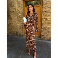 Never Fully Dressed Cherry Leopard Print Maxi Waisted Dress Multi