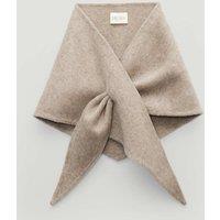HUSH Plain Contemporary Triangle Scarf with Wool Neutral
