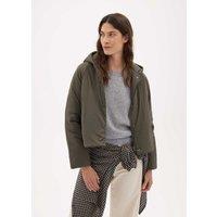 HUSH Hooded Long Sleeve Padded Jacket Dark Khaki