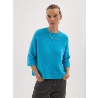 HUSH Pure Cashmere Oversized Knitted Top Bright Blue