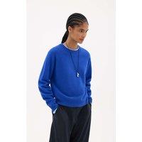 HUSH Pure Merino Wool Crew Neck Jumper Bright Blue