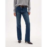 HUSH Mid Rise Bootcut Fit Cotton Jeans Dark Blue Denim