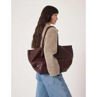 HUSH Leather Large Slouchy Tote Bag Burgundy