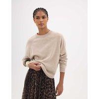 HUSH Pure Merino Wool Crew Neck Jumper Oatmeal