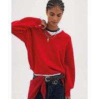 HUSH Relaxed V Neck Long Sleeve Jumper With Wool Red