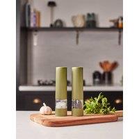 Cole & Mason Electric Ceramic Salt & Pepper Mill Set Green