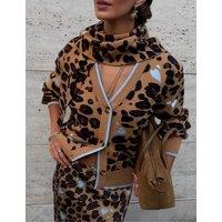 Never Fully Dressed Leopard Print Scarf Brown Mix