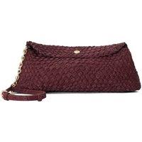 Dune London Woven Clutch Bag Burgundy