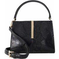 Dune London Leather Snakeskin Print Tote Bag Dark Brown
