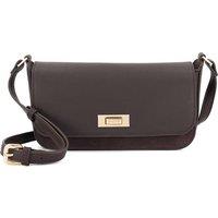 Dune London Leather Textured Cross Body Bag Dark Brown