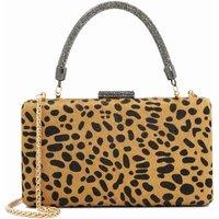 Dune London Animal Print Clutch Bag Brown Mix