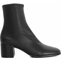 Dune London Leather Block Heel Ankle Boots Black