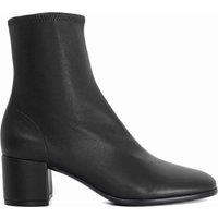 Dune London Leather Block Heel Ankle Boots Black