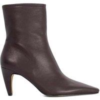 Dune London Leather Stiletto Heel Pointed Ankle Boots Burgundy