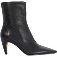 Dune London Leather Stiletto Heel Pointed Ankle Boots Black