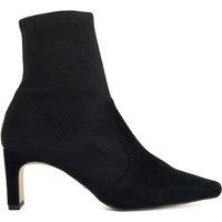 Dune London Suede Block Heel Pointed Ankle Boots Black