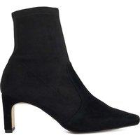 Dune London Suede Block Heel Pointed Ankle Boots Black