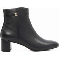 Dune London Leather Block Heel Ankle Boots Black