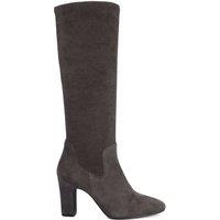 Dune London Block Heel Knee High Boots Dark Grey