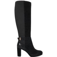Dune London Suede Knee High Platform Boots Black