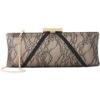 Dune London Lace Floral Clutch Bag Black