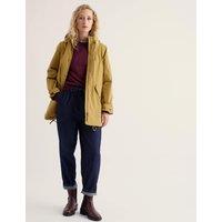 Seasalt Cornwall Cotton Rich Waterproof Hooded Raincoat Yellow