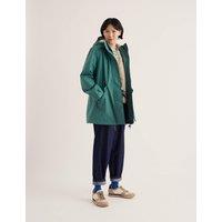Seasalt Cornwall Cotton Rich Waterproof Hooded Raincoat Green