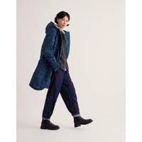 Seasalt Cornwall Cotton Rich Waterproof Floral Parka Coat Navy Mix