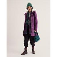 Seasalt Cornwall Cotton Rich Waterproof Hooded Parka Raincoat Purple