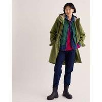 Seasalt Cornwall Cotton Rich Waterproof Hooded Parka Raincoat Khaki