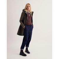 Seasalt Cornwall Cotton Rich Waterproof Hooded Parka Raincoat Dark Khaki