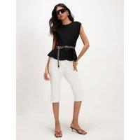 River Island Round Neck Peplum Top Black