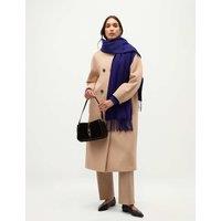 HOBBS Pure Wool Tassel Scarf Blue Mix