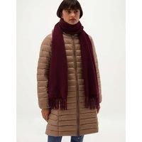 HOBBS Pure Wool Tassel Scarf Purple Mix
