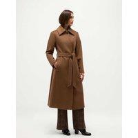 HOBBS Pure Wool Belted Collared Coat Beige