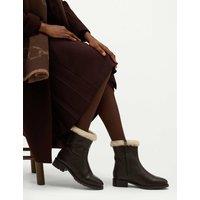 HOBBS Leather Flat Ankle Boots Brown