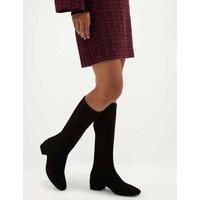 HOBBS Payton Stretch Suede Knee Boot Black
