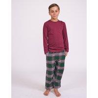 Cyberjammies Cotton Blend Checked Family Christmas Pyjama Set Berry
