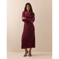 Nobody's Child Floral Midi Waisted Dress Pink