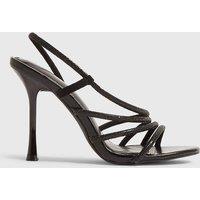 River Island Ankle Strap Stiletto Heel Sandals Black