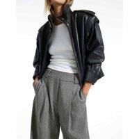 River Island Marl Wide Leg Trousers Light Grey