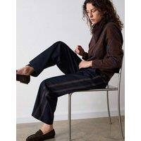 Whistles Side Stripe Straight Leg Trousers Navy Mix