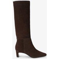 Carvela Suede Block Heel Knee High Boots Brown